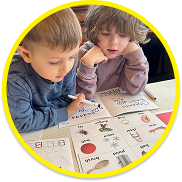 Children engaged in early literacy activity